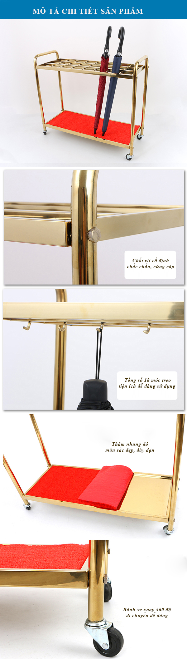 Chi tiết kệ để dù