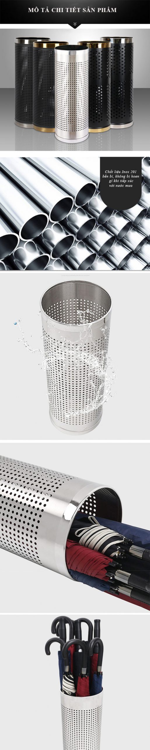 Khám phá mọi chi tiết của sọt để ô dù