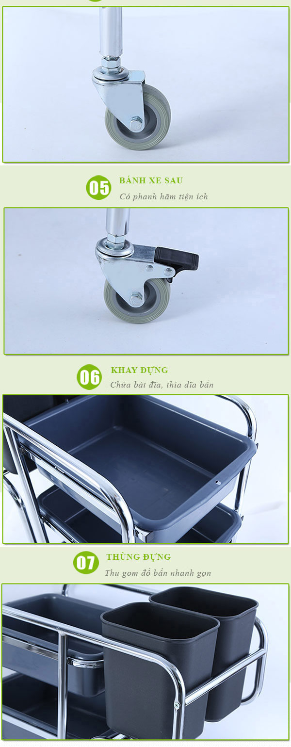 Mô tả chi tiết xe dọn bàn ăn