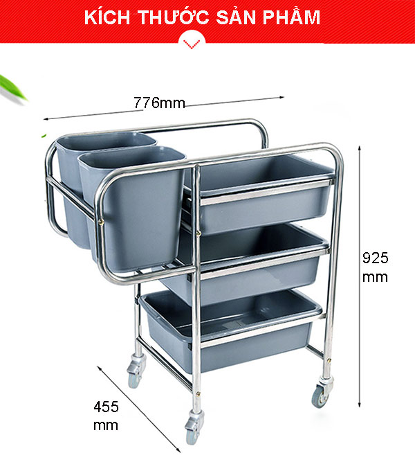 Tham khảo kích thước xe dọn đồ nhà hàng