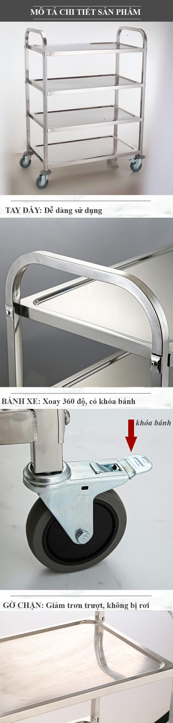 Đặc điểm của sản phẩm xe đẩy đa năng