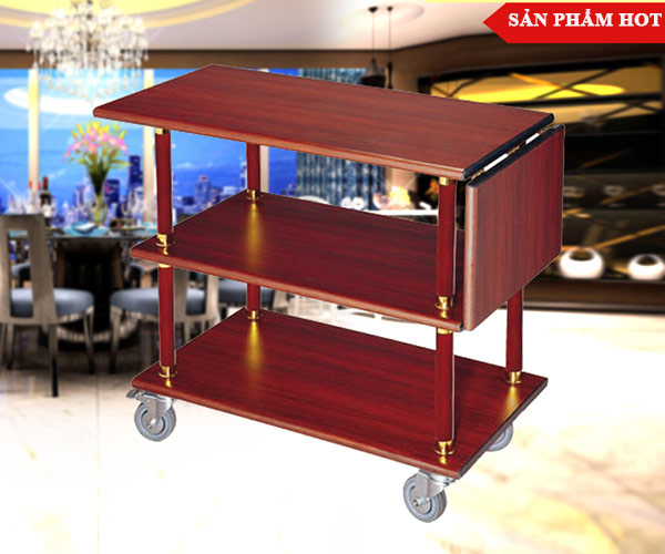 Mẫu xe đẩy phục vụ bàn bằng gỗ