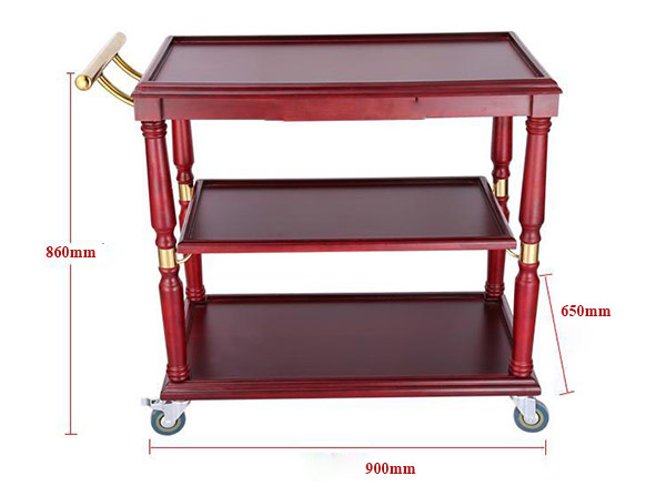 Thông số kích thước xe đẩy thức ăn bằng gỗ