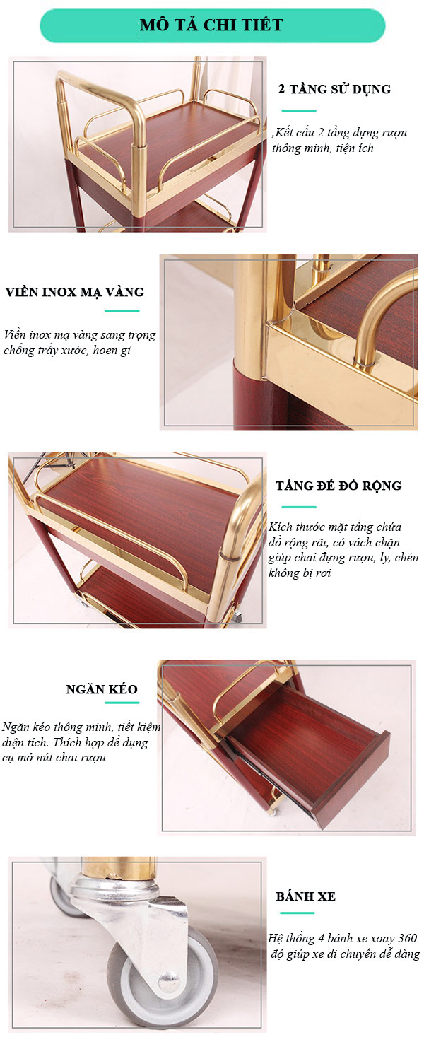 Mô tả các đặc điểm cấu thành xe chở rượu, trà