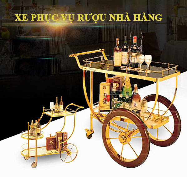 Mẫu xe đẩy phục vụ chất lượng dùng trong nhà hàng