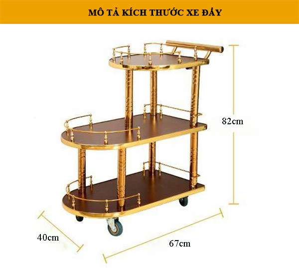 Tham khảo kích thước xe đẩy rượu