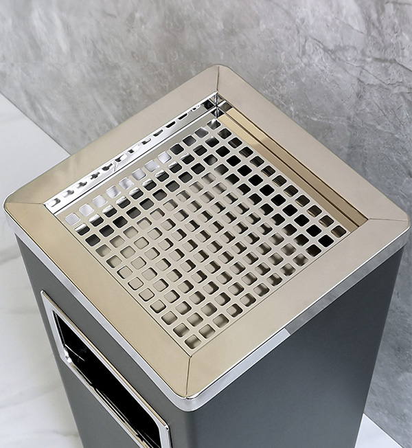 Cấu tạo của thùng rác inox có gạt tàn thuốc lá