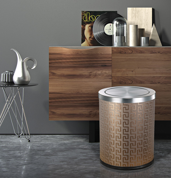 Giới thiệu mẫu thùng rác inox bọc da cho văn phòng