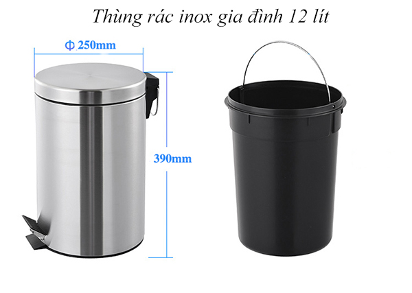 Điểm danh những mẫu thùng rác inox đạp chân phổ biến nhất