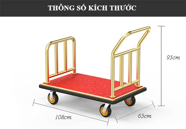 Kích thước xe đẩy hành lý kiểu dáng chữ u