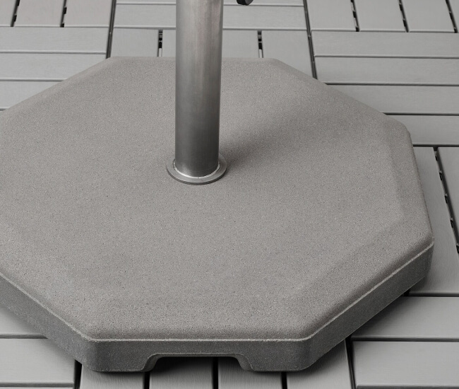 Đế dù bê tông nguyên khối với độ bền cao, sử dụng lâu dài