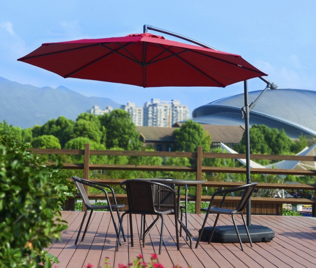 Ô che nắng ngoài trời kiểu dáng lệch tâm tròn