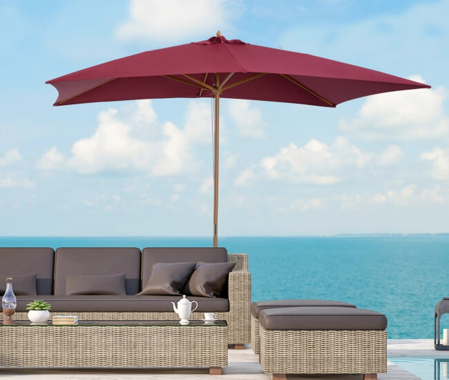 Mẫu dù chính tâm vuông ứng dụng tại các bãi biển 