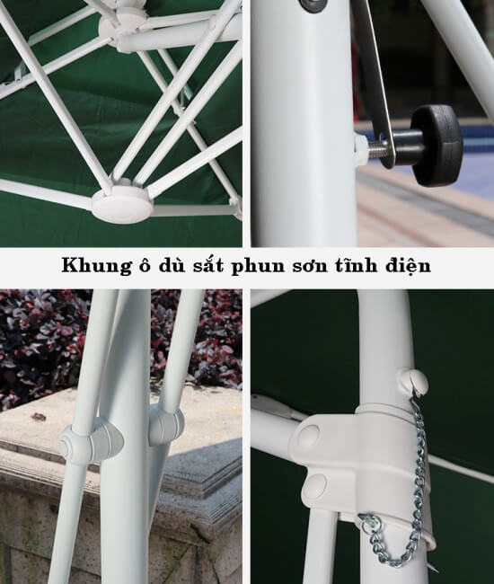 Khung ô dù sơn sắt tĩnh điện được sử dụng phổ biến