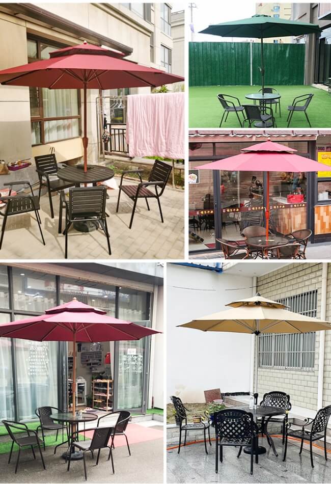 Sản phẩm ô dù ngoài trời đa dạng kiểu dáng, màu sắc của Hành Tinh Xanh