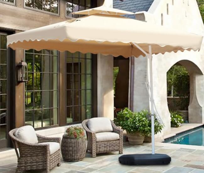 Dù lệch tâm vuông được ứng dụng tại nhiều không gian