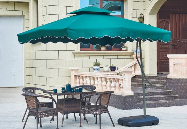 Hình ảnh mẫu dù vuông 3m lệch tâm độc đáo