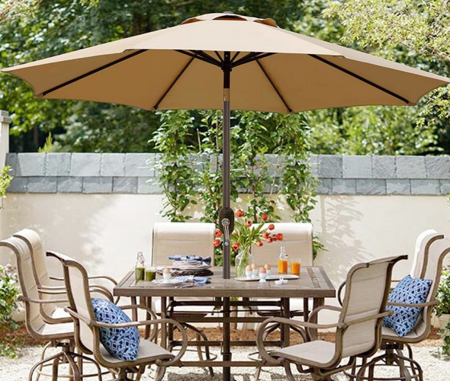 Mẫu dù đứng tâm tròn 3m sử dụng đa dạng cho nhiều không gian