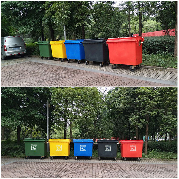 Xe đẩy rác 660 lít