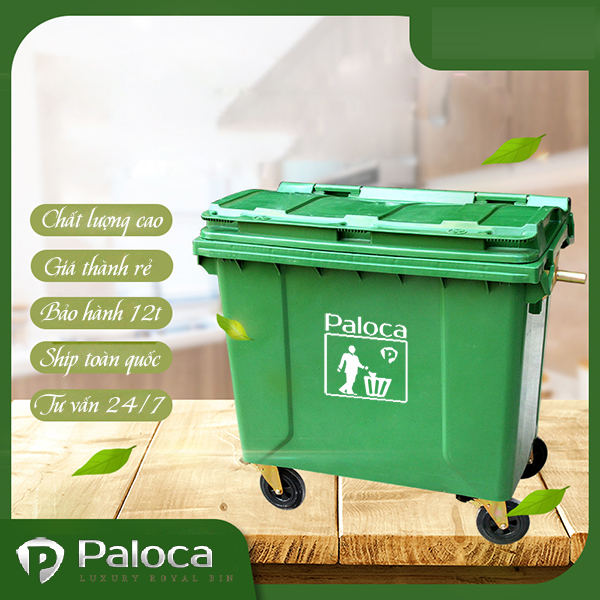 Xe đẩy rác 660 lít