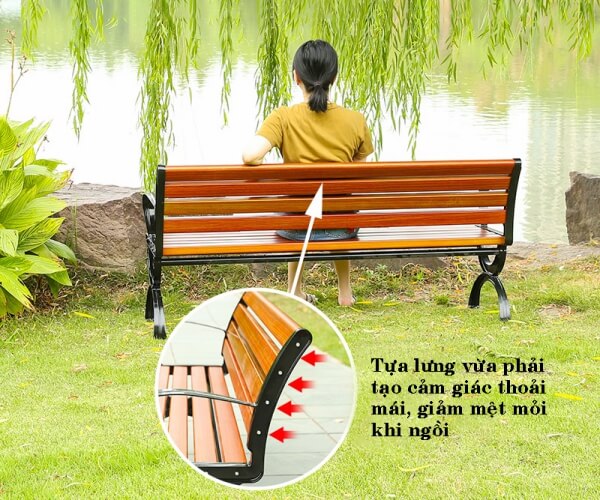 Ghế công viên băng gang dài 1.2m