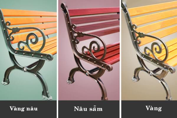 Ghế gang công viên đa dạng về màu sắc