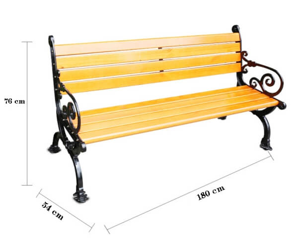 Kích thước ghế gang công viên 1,8m