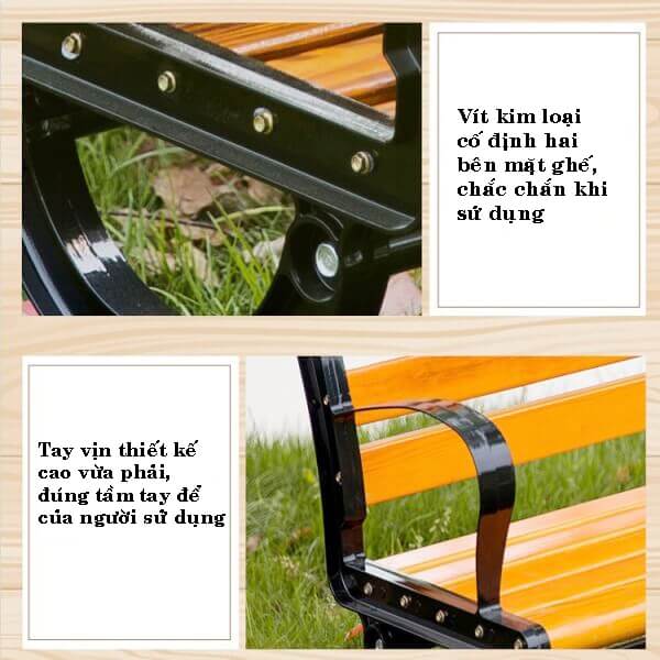 Ghế công viên với chất liệu gang đúc bền đẹp