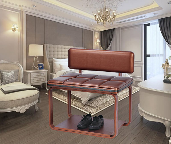 Mẫu giá kệ hành lý bọc da cao cấp