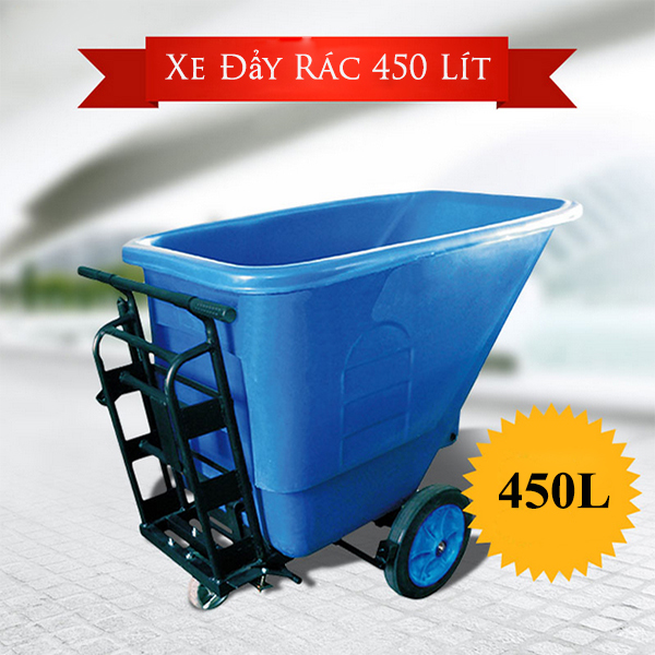 Xe đẩy rác 450 lít