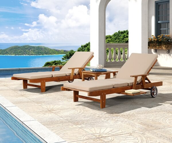 Giường nằm hồ bơi có thể đi kèm đệm mousse mềm mại, êm ái