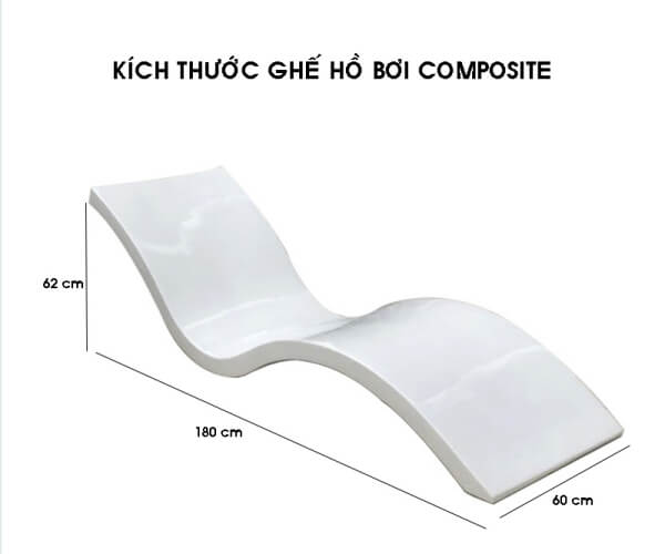 Chi tiết kích thước giường tắm nắng composite