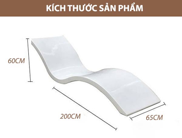 Kích thước ghế nằm hồ bơi