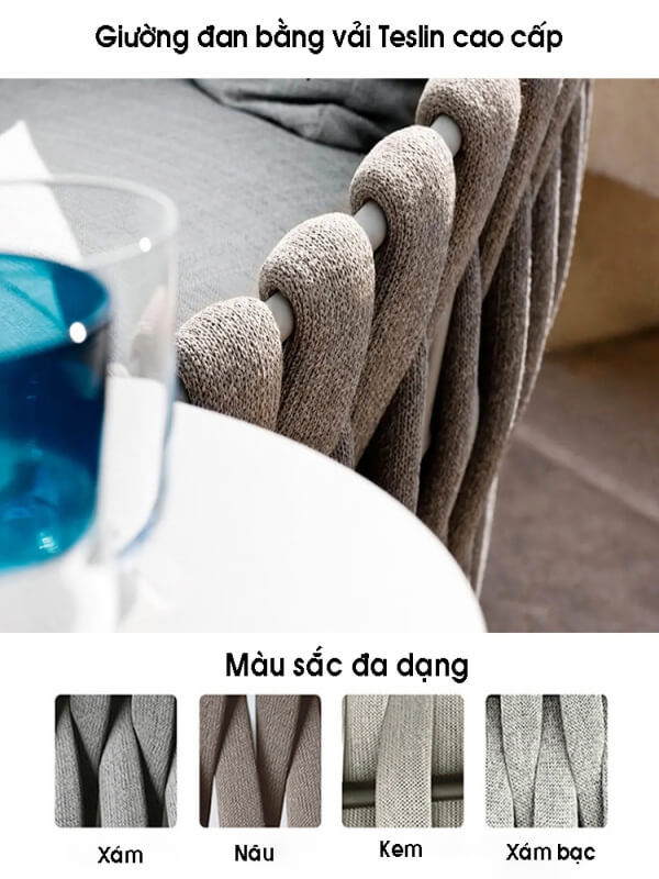 Sản phẩm ghế nằm hồ bơi được làm từ sợi Teslin bản to cao cấp, chất lượng