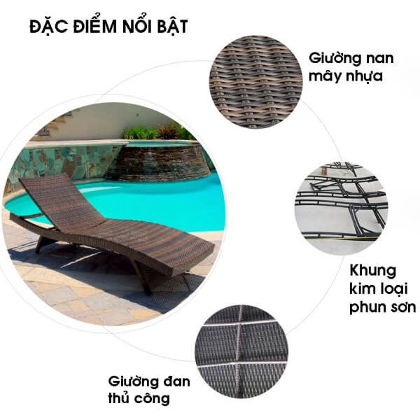 Đặc điểm nổi bật của giường nằm nhựa giả mây