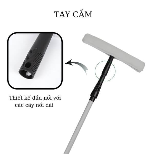 Bông lau với thiết kế tay cầm chắc chắn, linh hoạt