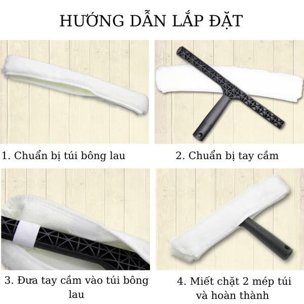 Lắp đặt bông lau kính chuyên dụng bằng các bước đơn giản
