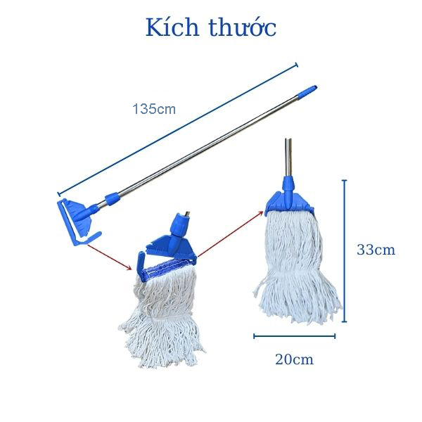 Kích thước cây lau nhà để bạn tham khảo