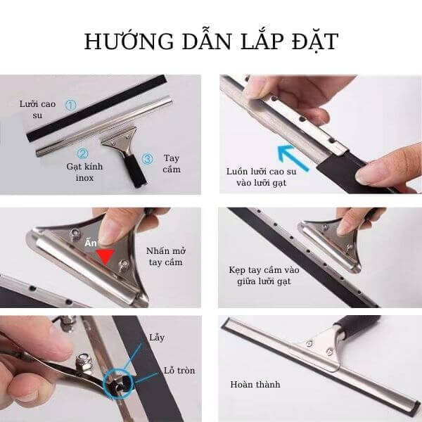 Cây gạt kính cầm tay inox