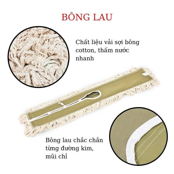 Bông lau sàn khô chất liệu cotton thấm hút tốt