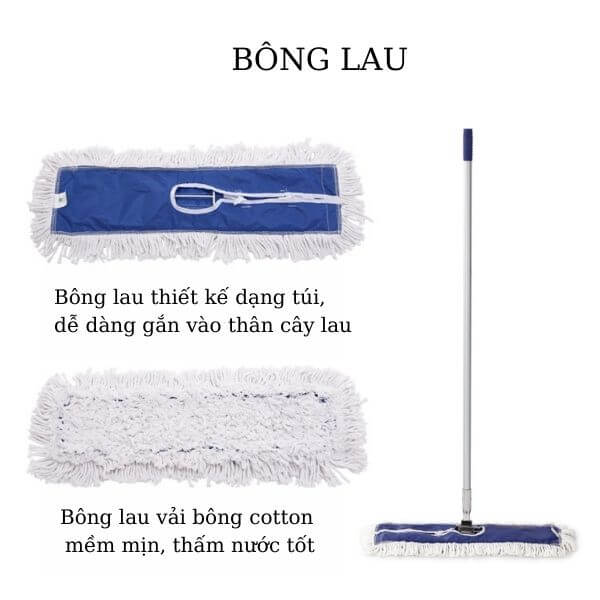 Bông lau sàn khô chất liệu cotton dễ dàng thấm hút nước