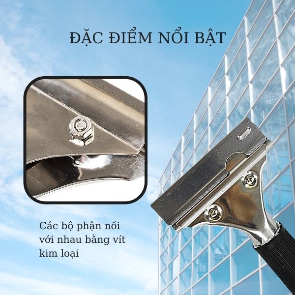 Các bộ phận dao cạo kính thiết kế tách rời, ghép với nhau bằng vít kim loại