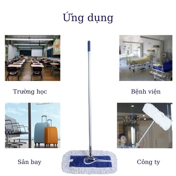 Giẻ lau khô kết hợp với các bộ phận khác của cây lau sử dụng nhiều tại tòa nhà, trung tâm thương mại,...