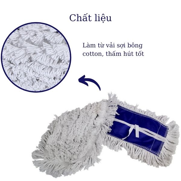 Bông lau khô chất liệu cotton cao cấp, thấm hút nước tốt