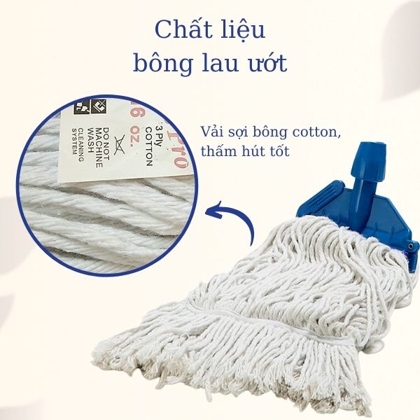 Chất liệu cotton thấm hút nhanh của giẻ lau ướt