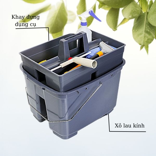 Khay đựng đồ kết hợp với xô lau kính chuyên dụng đạt hiệu quả cao