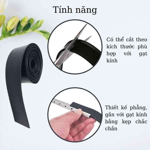 Sản phẩm có thể cắt ngắn phù hợp vơi cây gạt kính