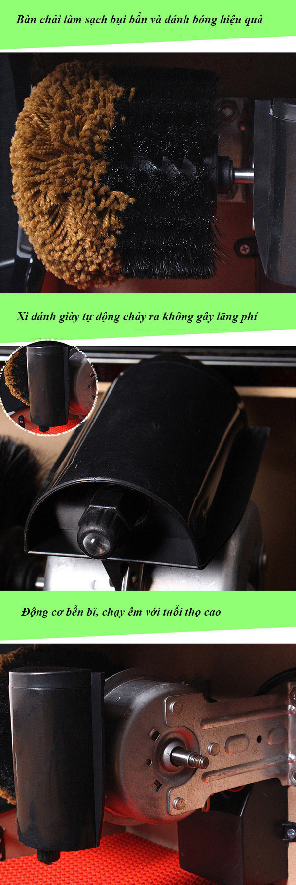 Đặc điểm từng chi tiết máy đánh giày