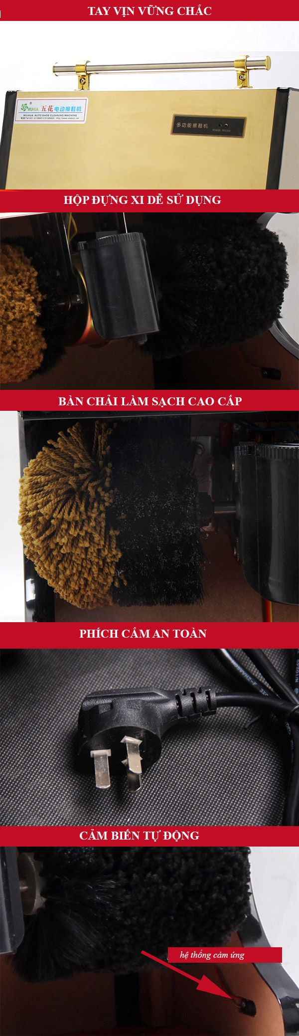 Các chi tiết cấu thành máy đánh bóng giày