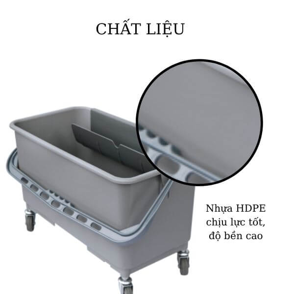 Xô đựng làm bằng chất liệu nhựa HDPE bền đẹp, chịu lực tốt